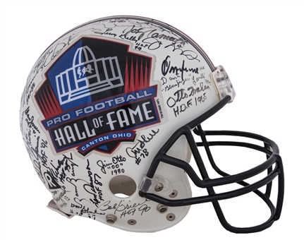 NFL Hall of Famers Multi Signed Hall of Fame Helmet With 59 Signatures (JSA)